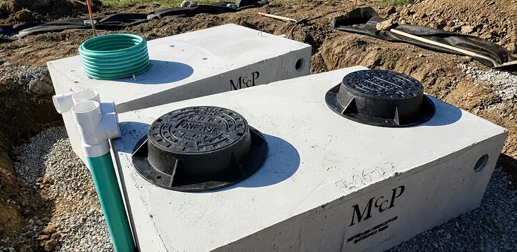 Grease trap installation unit set in place for drainage protection in Toledo, OH