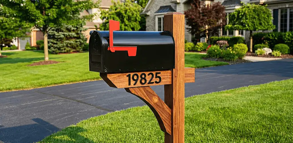 New mailbox installation with post and address number for a home in Toledo, OH