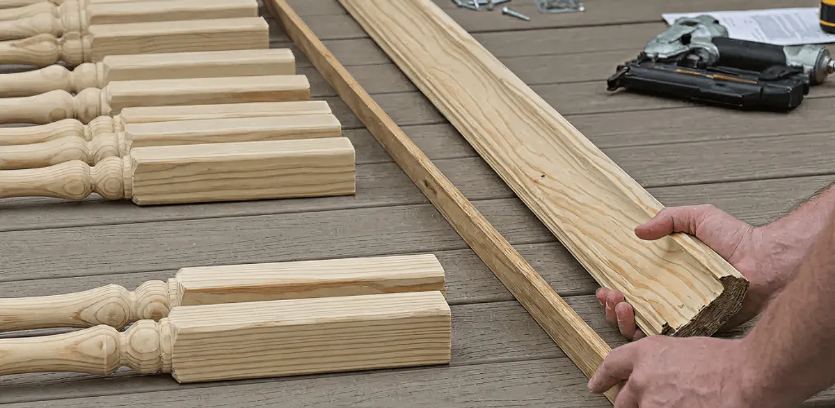 Handrail installation materials and wood components for stair rail work in Toledo, OH